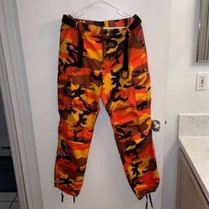 Oversized Orange Camo Cargo Pants